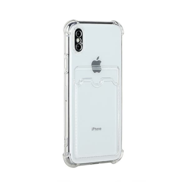 Case Shockproof Card Holder for iPhone X and XS - Clear Transparent