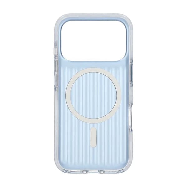 Corrugated suitcase metal paint magnetic suction Case For iPhone 17 Pro Blue Blå