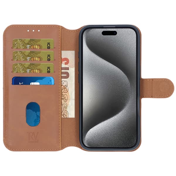 RV Magnetic Wallet Case iPhone 16 Brown Brun