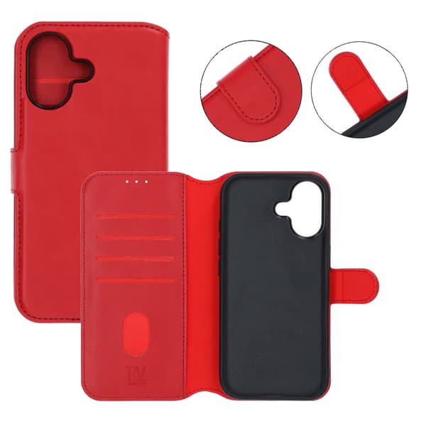 Rvelon Wallet Case Magnet for iPhone 17 - Red Röd