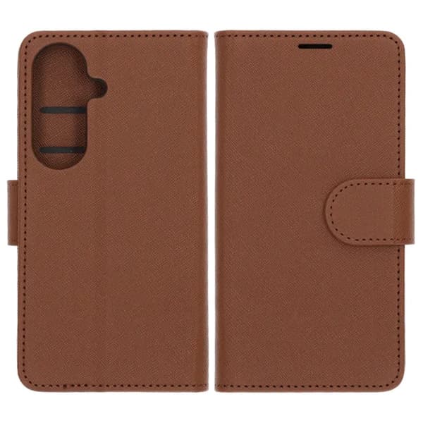 Flip Stand Leather Wallet Case For Samsung S26 Brown Brun
