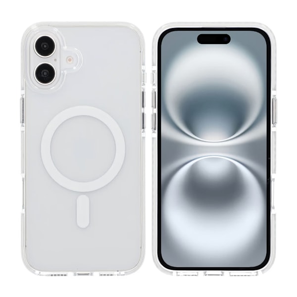 iPhone 16 Plus Mobilskal Magnet Dubbelskydd - Vit Vit