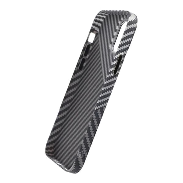 Carbon Fiber Phone Case for iPhone 13 Pro Max - Black and White Svart