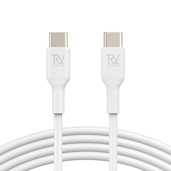 Rvelon USB-C Laddkabel 60W Snabbladdning 2m - Vit Vit