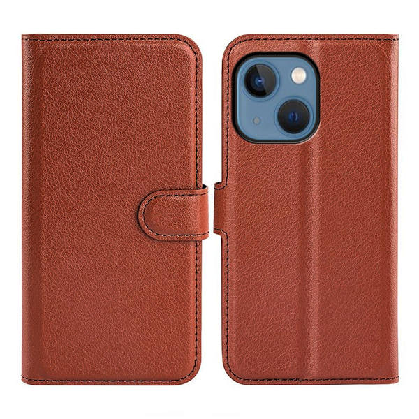 iPhone 14 Plånboksfodral med Stativ - Brun Brun