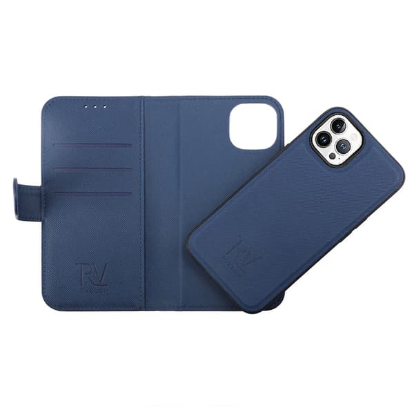 iPhone 14 Pro Max Plånboksfodral Magnet Rvelon - Blå Svart