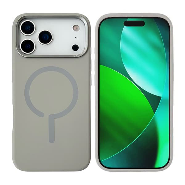 Mobilskal Silikon med Kamera Metallram för iPhone 17 Pro - Grå Grå