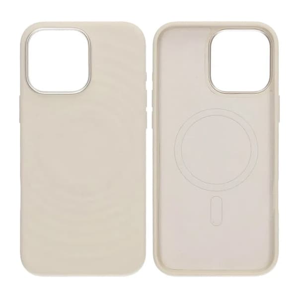 Silicone Mobile Case for iPhone 15 Pro Max - White with Camera Protection Vit