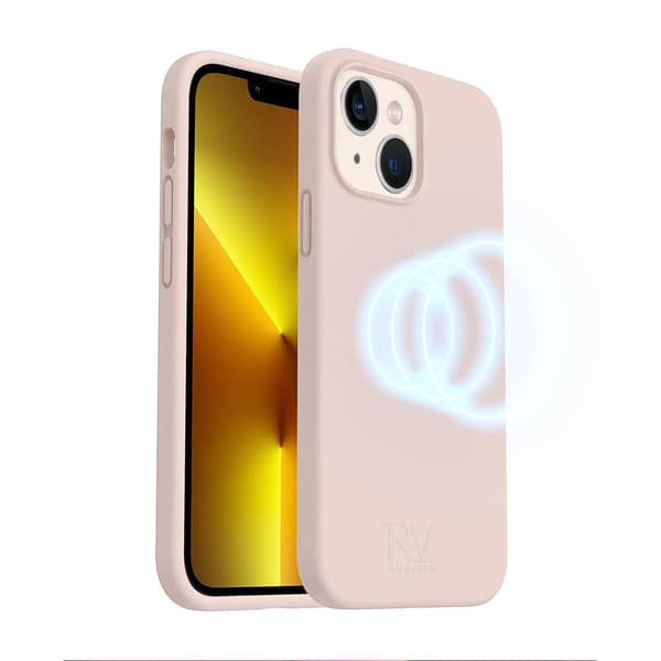 iPhone 14 Plus Silicone Case Rvelon MagSafe - Sand Pink Sand Rosa