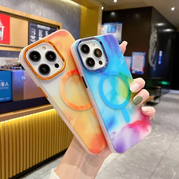 iPhone 14 Plus MagSafe Phone Case - Multicolor Abstract Mönstrat