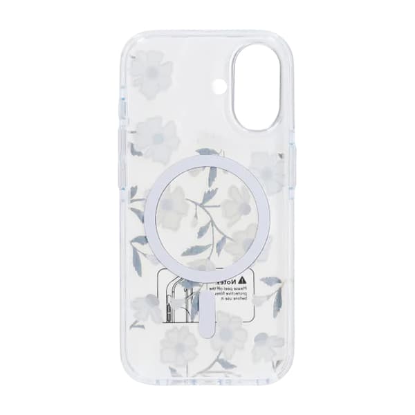 Case Magsafe for iPhone 16 - Transparent flowers and twigs Transparent