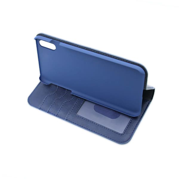 iPhone XS Max Wallet Case with Stand and Extra Card Slots - Blue Blå