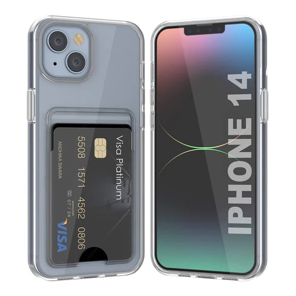 iPhone 14 Case with Card Holder TPU - Transparent Transparent