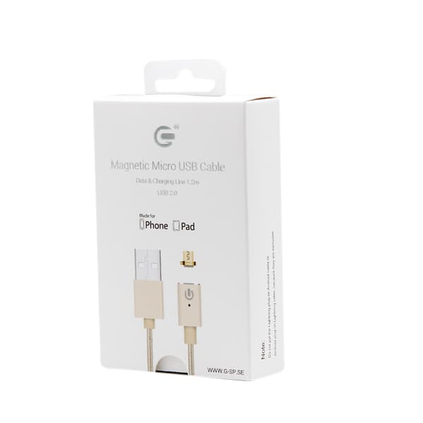 Magnetic Micro-USB Braided Cable - Gold Guld