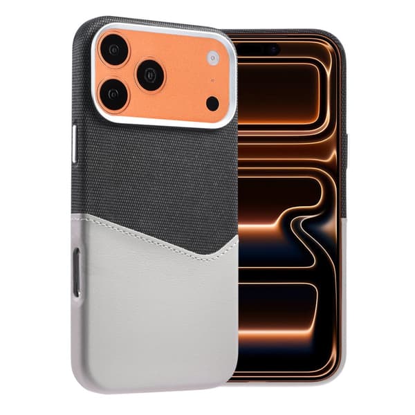 Magnetiskt Mobilskal med Läder Korthållare till iPhone 17 Pro Max och 18 Pro Max - Grå Grå