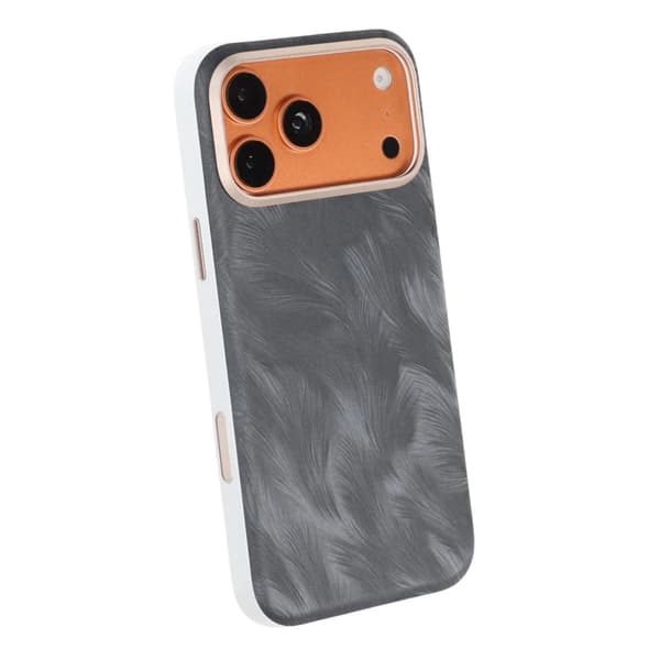 Plume Textured Vegan-Leather Magnetic Case For iPhone 17 Pro Max/18 Pro Max Black Svart