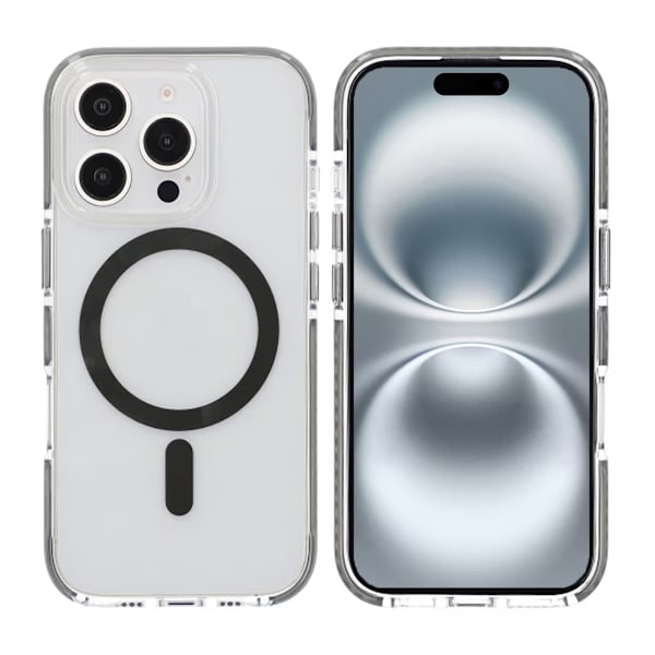 iPhone 16 Pro Mobilskal Magnet Dubbelskydd - Grå Grå