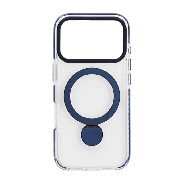 Skal Magsafe till iPhone 17 Pro - Transparent blå med ringstativ Transparent