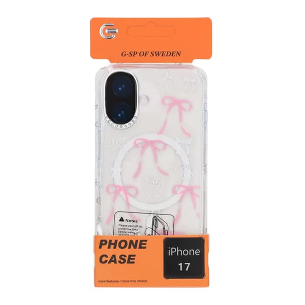 Mobile case Magsafe for iPhone 17 - Transparent with bow Transparent