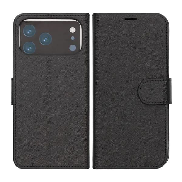 Wallet Case with Stand for iPhone 17 Pro Max - Black Svart
