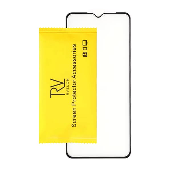 Screen Protector Samsung A12 - 3D Tempered Glass Black - bulk Svart