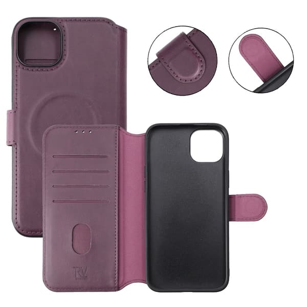 iPhone 15 Plus Plånboksfodral med Magsafe Rvelon - Lila Lila