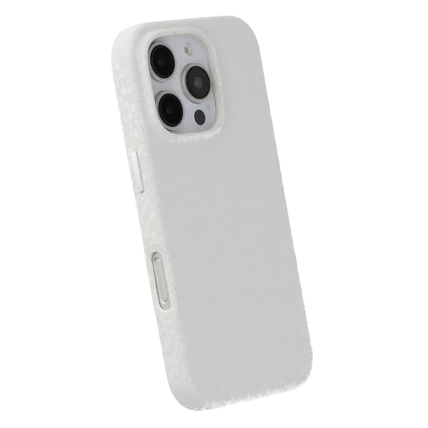 Crystal Grain Full Wrap Magnetic PU Leather Case For iPhone 16 Pro White Vit