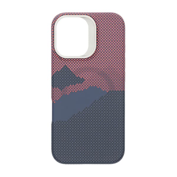 iPhone 16 Case with Magsafe and Foldable Stand - Mountain Red Röd