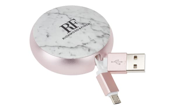 Richmond & Finch Sladdvinda Micro USB - Vit Marmor Vit