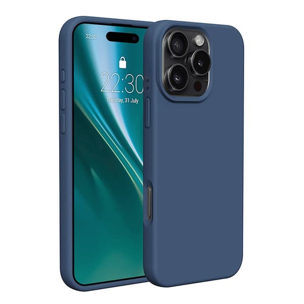 iPhone 16 Pro Max Silicone Case - Blue Blå