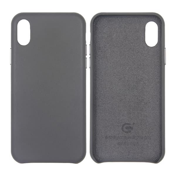 iPhone X och iPhone XS Läderfodral - Grå Grå