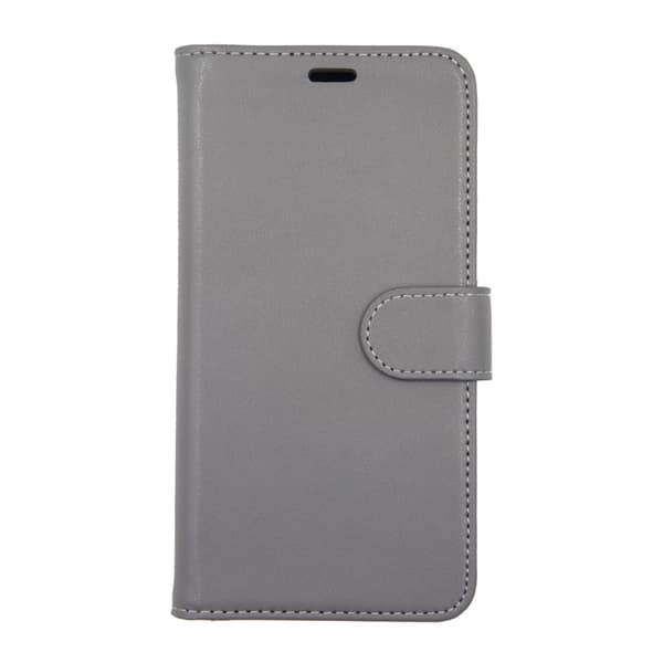 iPhone X and iPhone XS Wallet Case Leather with Stand - Gray Grå