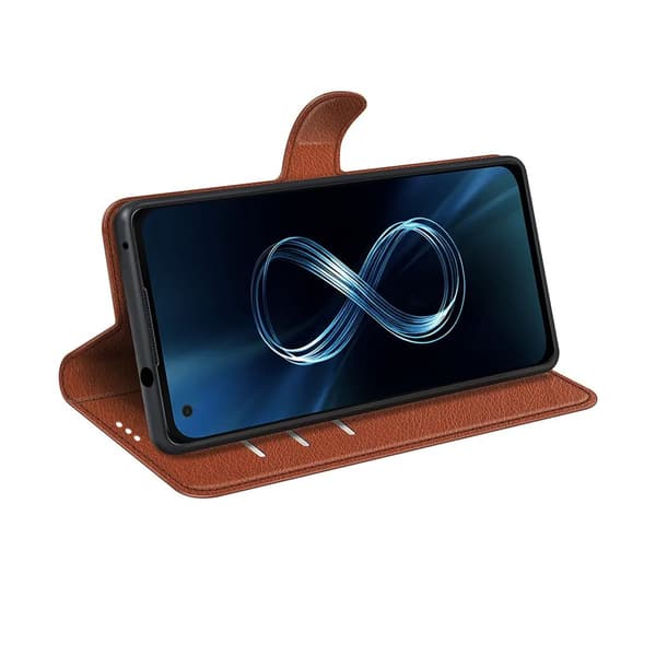 Asus Zenfone 8 5G Plånboksfodral med Stativ - Brun Brun