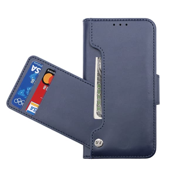 iPhone 14 Wallet Case Extra Card Rvelon - Abyss Blue Blå