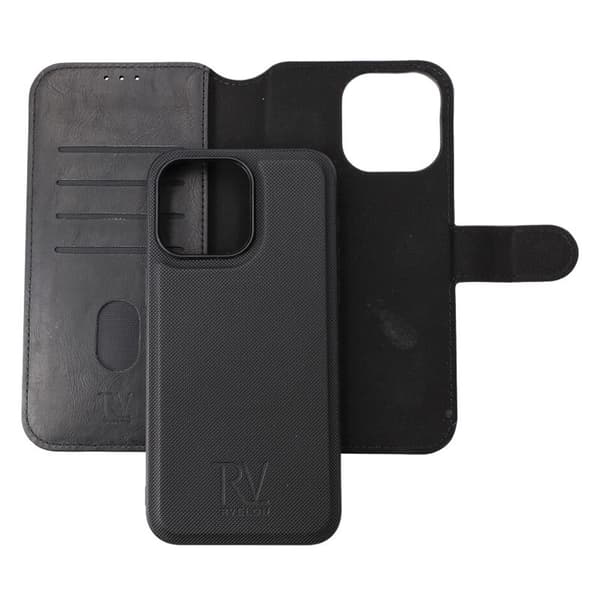 iPhone 15 Pro Max Plånboksfodral Magnet Rvelon - Svart Svart
