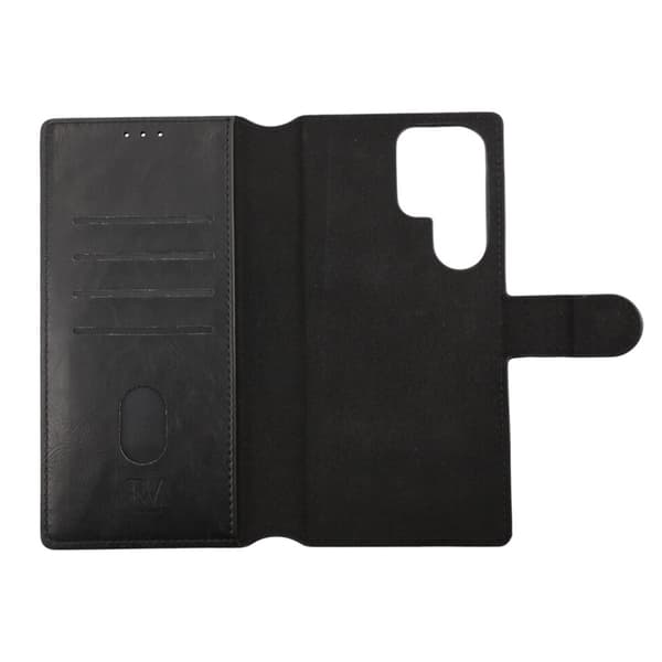 RV Magnetic Wallet Case For Galaxy S23 Ultra Back Svart