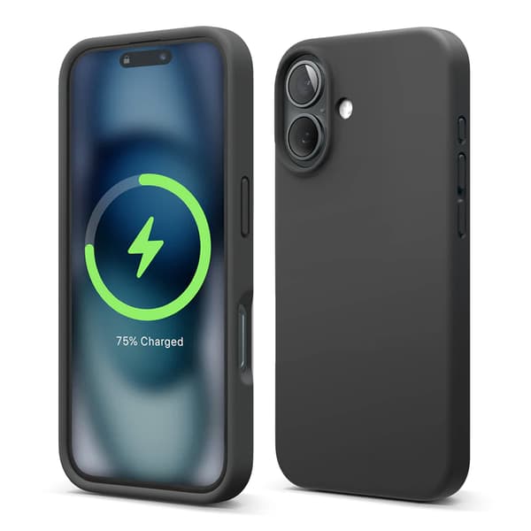 iPhone 16 Plus Mobile Case Silicone Magnet Rvelon - Black Svart