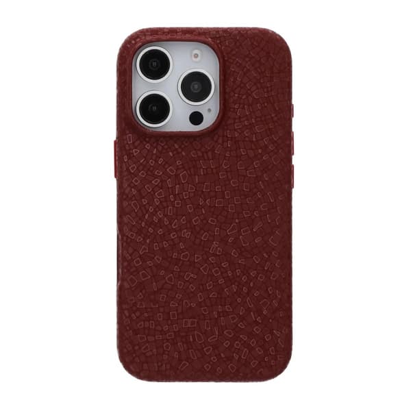 Crystal Grain Full Wrap Magnetic PU Leather Case For iPhone 16 Pro Red Röd