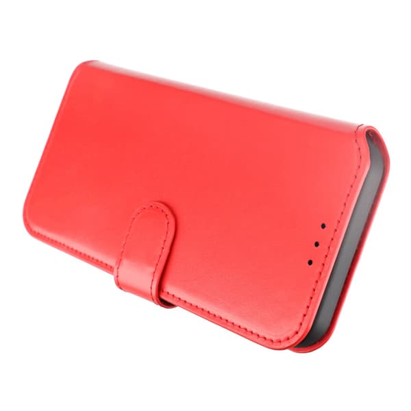 iPhone 15 Pro Max Wallet Case Leather Rvelon - Red Röd
