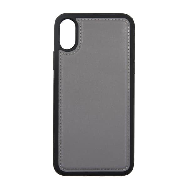 Wallet Case Magnetic Leather with Stand for iPhone X and XS - Gray Grå