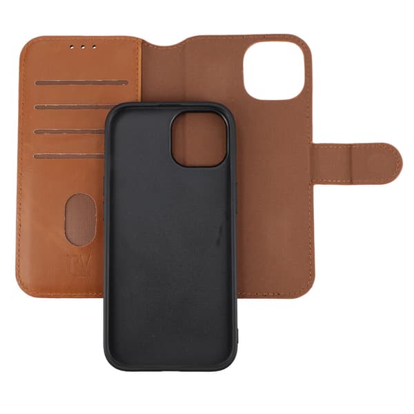 RV Magnetic Wallet Case iPhone 15 Brown Brun
