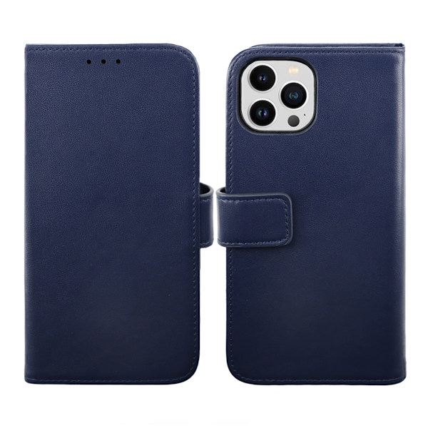 iPhone 14 Pro Max Plånboksfodral Läder Rvelon - Blå Blå
