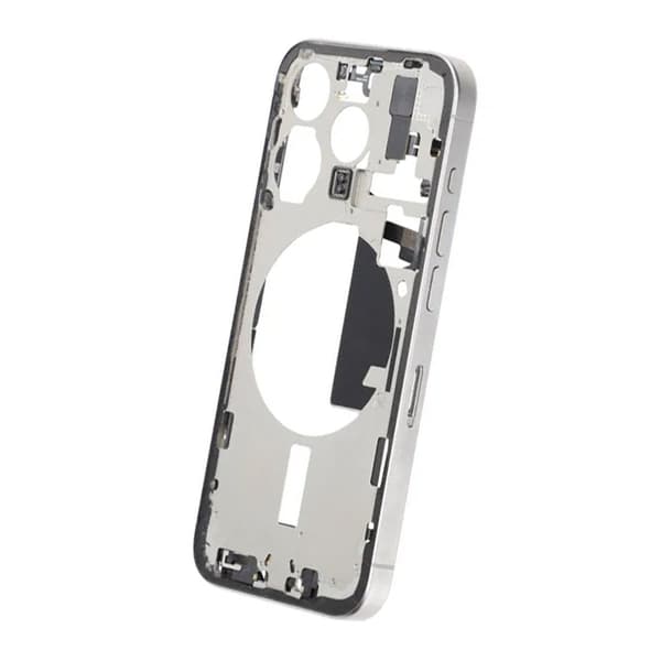 Mittenram med smådelar för iPhone 15 Pro - Vitt Titan OEM