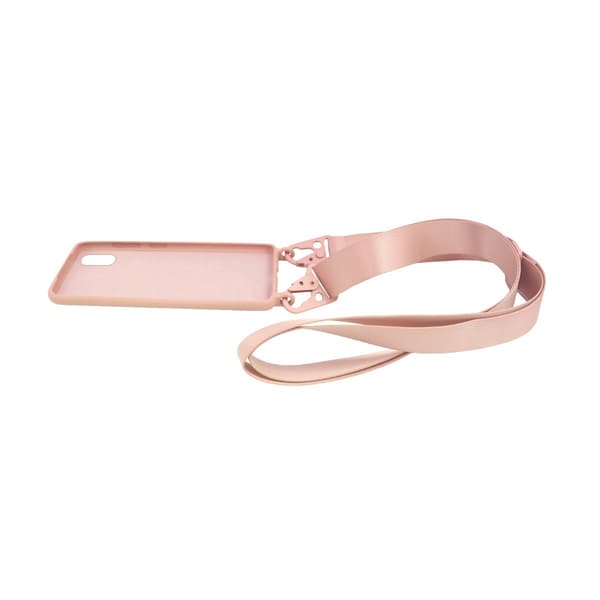 iPhone XS Max Silikonskal med Rem/Halsband - Rosa Rosa