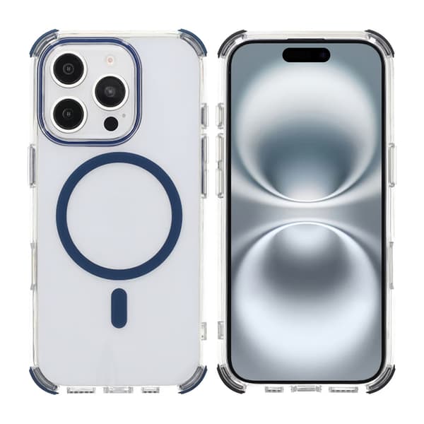 iPhone 16 Pro Max Rvelon Mobile Case Magnet with Edge Protection - Blue Blå