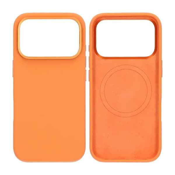 Liquid Silicone Lens Mount Phone Case For iPhone 17 Pro Orange Orange