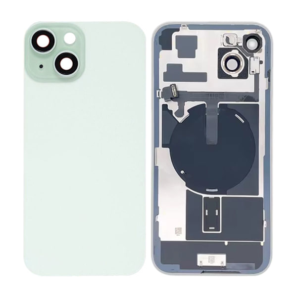 iPhone 15 Plus Baksida Glas med smådelar - Grön Grön