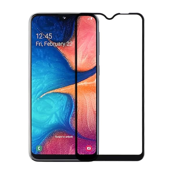 Screen Protector Samsung Galaxy A20e - 3D Tempered Glass Black - bulk Svart
