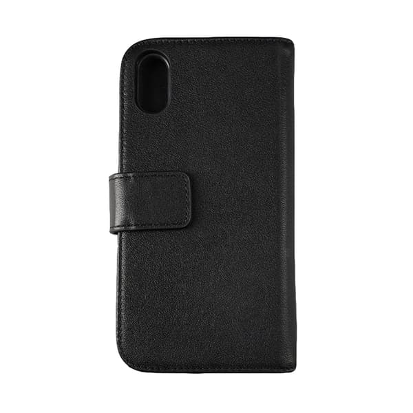 Rvelon Wallet Case Leather for iPhone X and XS - Black Svart