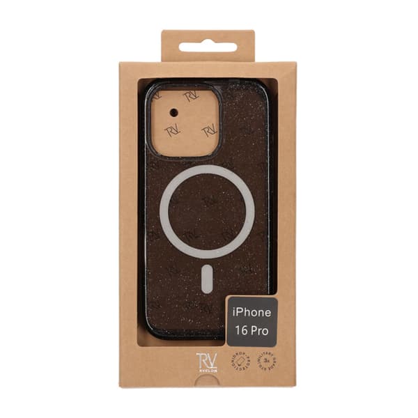 iPhone 16 Pro Rvelon TPU Mobile Case with MagSafe - Glitter Black Glitter